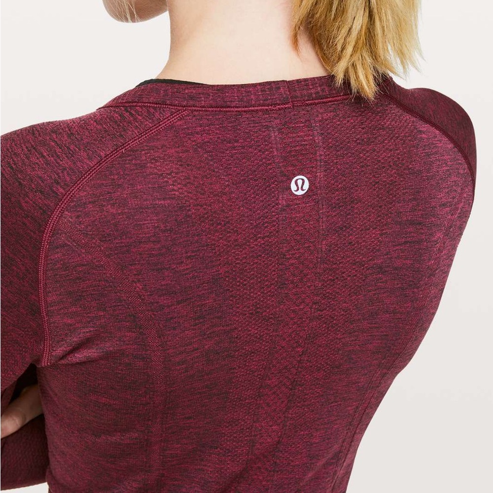 Lululemon Swiftly Tech Long Sleeve Crew Star Ruby Black size 12 - Picture 9 of 11